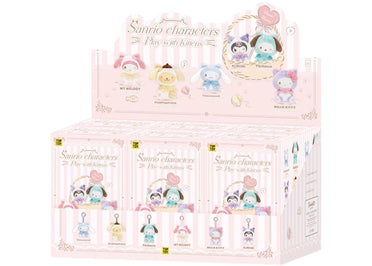 Miniso Top Toy Sanrio Play with Kittens Series Plush Keychain Sealed Case (6 Blind Box)