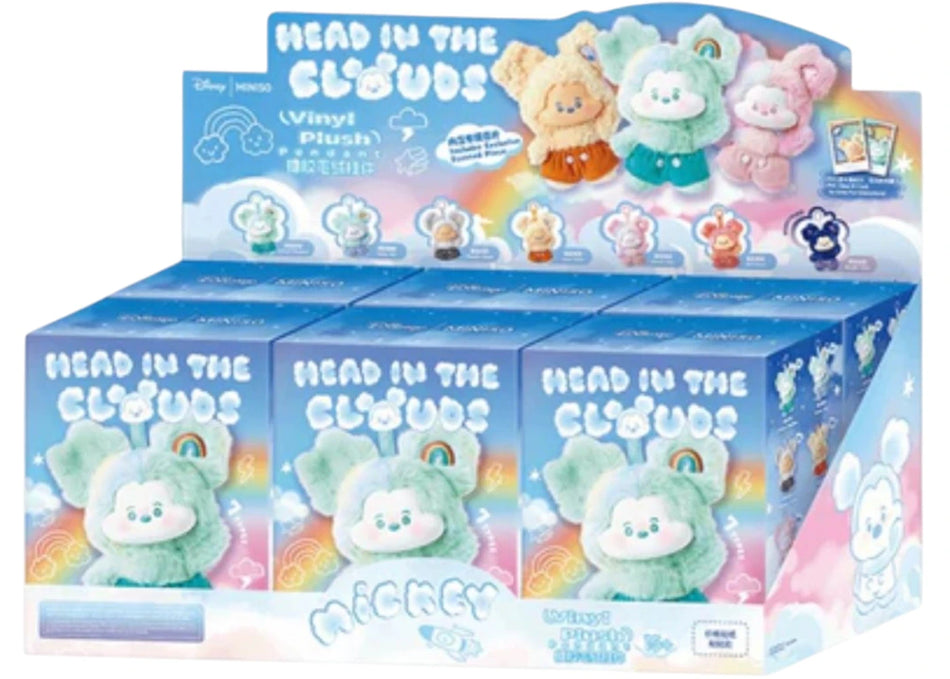 Miniso Disney Mickey Head In Clouds Vinyl Plush Pendant Sealed Case (6 Blind Box)