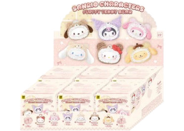 Miniso SANRIO Fluffy Teddy Bear Plush Keychain Gift Sealed Case (6 Blind Box)