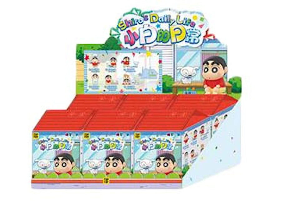 Figurines Miniso Top Toy Crayon Shinchan Shiro's Daily Life Series, boîte scellée (6 boîtes surprises)