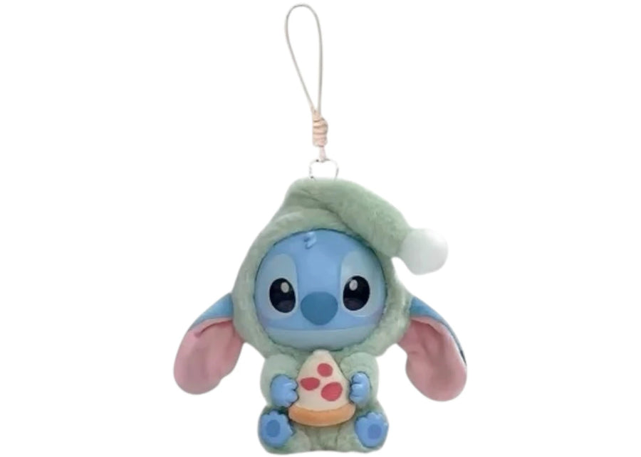 Miniso Top Toy Disney Stitch mangeant une pizza croustillante - Porte-clés en peluche