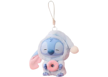 Miniso Top Toy Disney Stitch Eating Something Before Sleep Sleepy Donut Plush Keychain