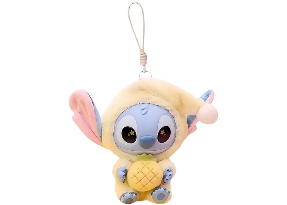 Miniso Top Toy Disney Stitch Eating Something Before Sleep Sour Pineapple Plush Keychain