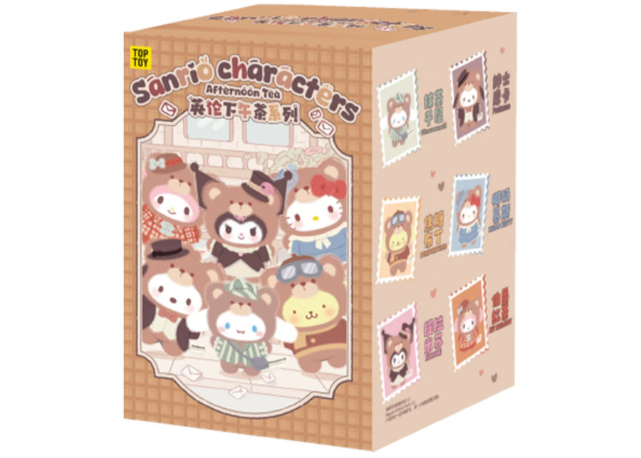 Miniso Top Toy Sanrio Characters Afternoon Tea Series Porte-clés en peluche vinyle Boîte surprise individuelle