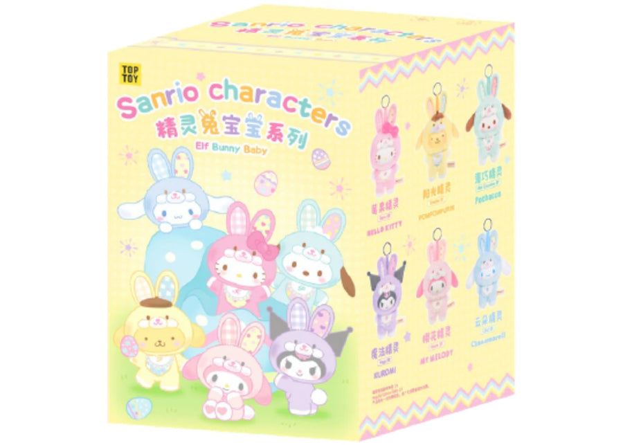 Miniso Top Toy Sanrio Personnages Elfe Lapin Bébé Porte-clés Peluche Vinyle Boîte Surprise Unique