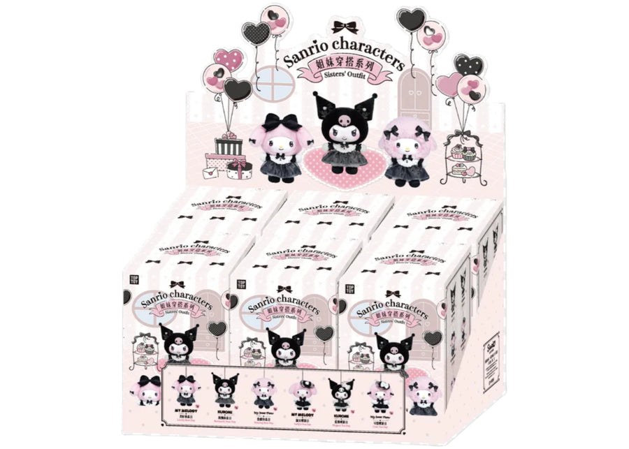 Miniso Top Toy Sanrio Characters Sisters' Outfit Series Peluche Pendentif Boîte Scellée (6 Boîtes Surprises)