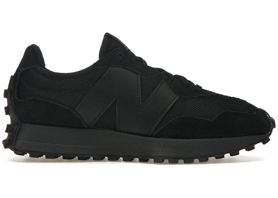 New Balance 327 Black White Tongue Logo