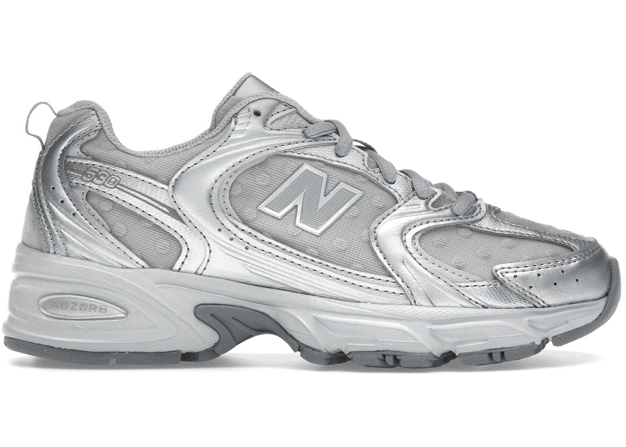 New Balance 530 Argent Métallisé Nuage de Pluie à Pois