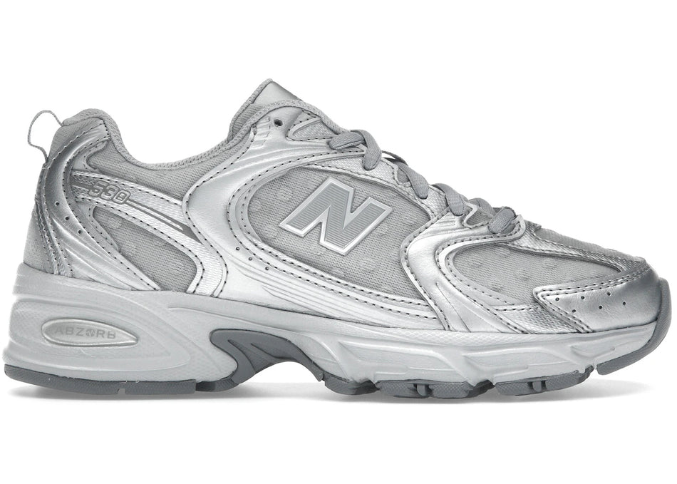 New Balance 530 Silver Metallic Raincloud Polka Dots