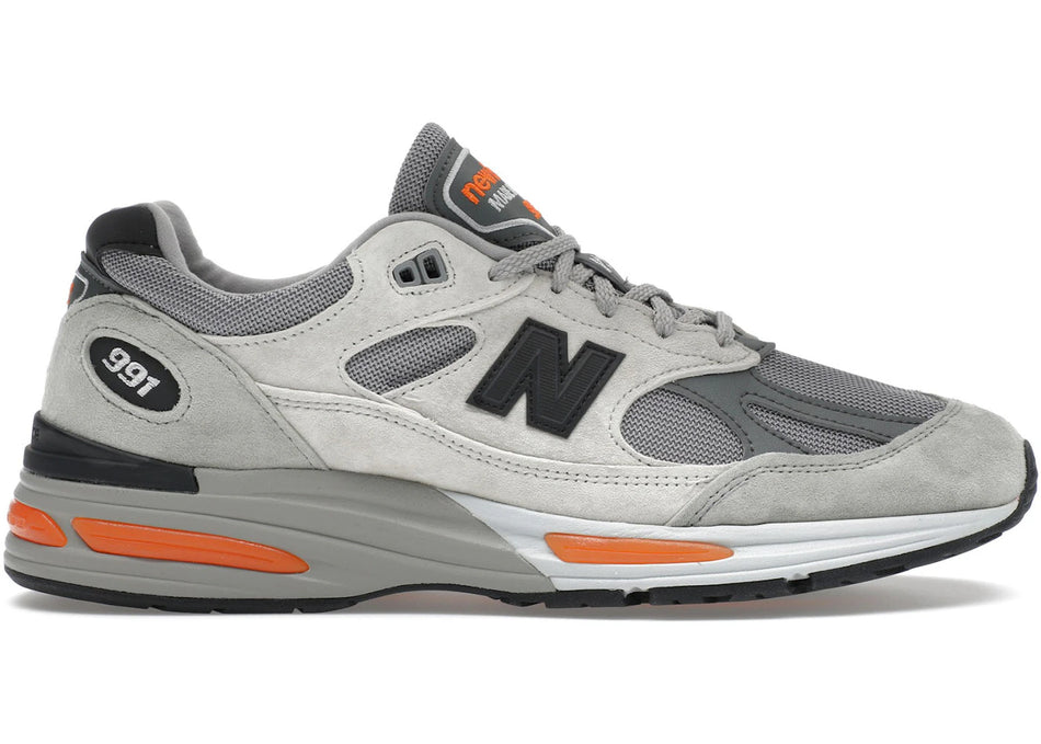 New Balance 991v2 MiUK Pelican Grey Orange