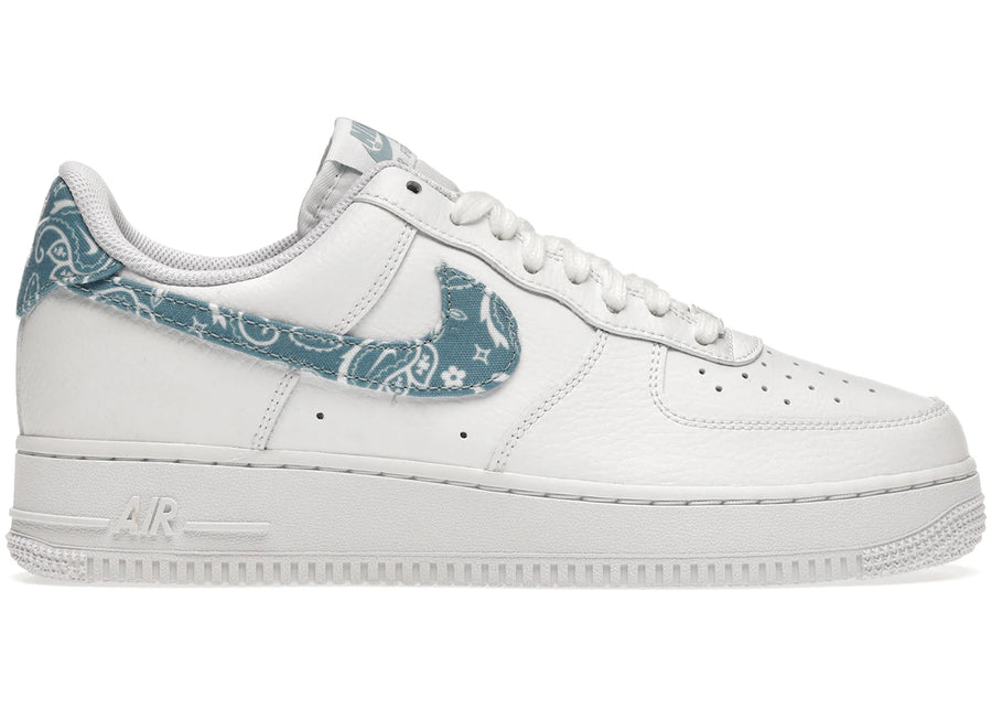 Nike Air Force 1 Low '07 Essential Blanc Usé Bleu Paisley (Femme)
