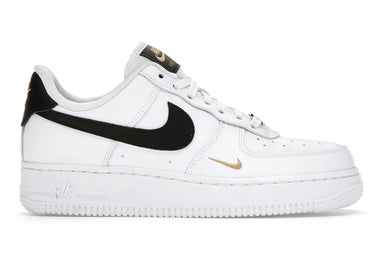 Nike Air Force 1 Low '07 Essential White Black Gold Mini Swoosh (Women's)