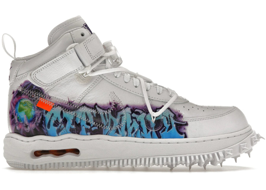 Nike Air Force 1 Mid Off-White Graffiti Blanc