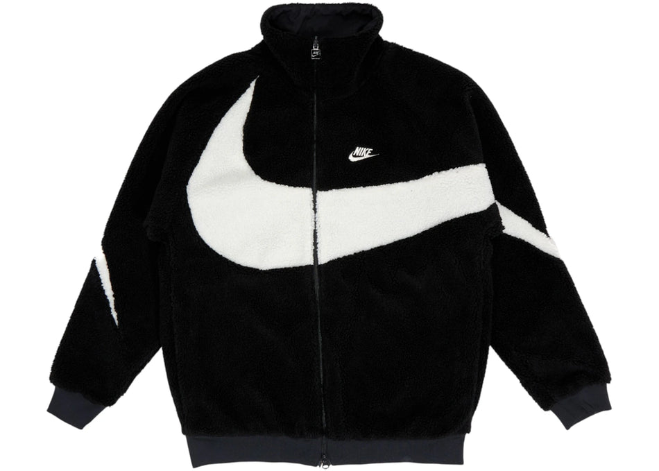 Nike Big Swoosh Reversible Boa Jacket (Asia Sizing) Black White