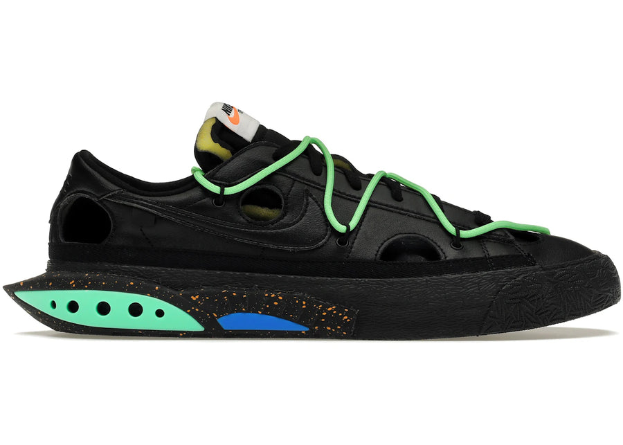 Nike Blazer Low Off-White Noir Vert Électro