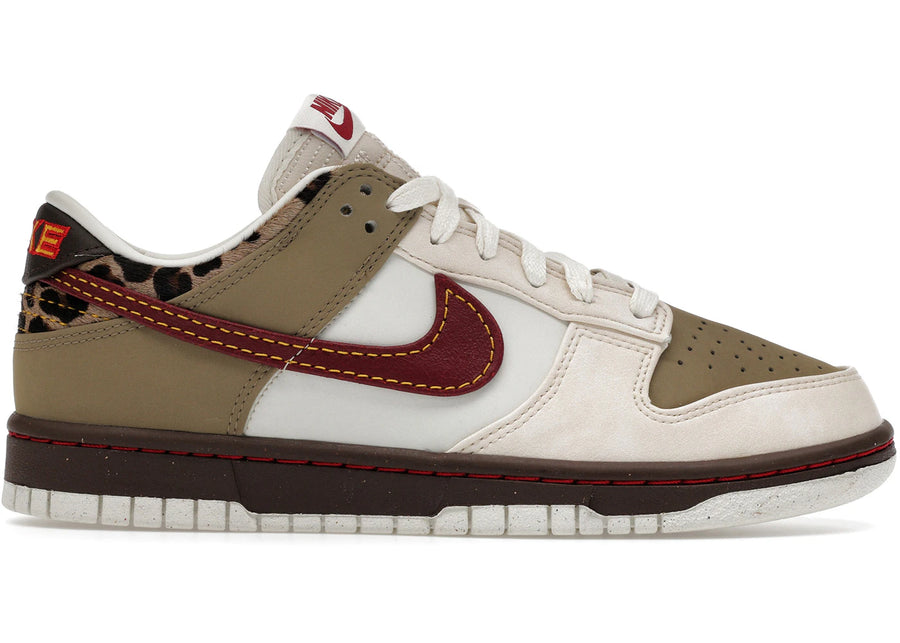 Nike Dunk Low Retro Kaki Rouge Équipe Blanc Perle (Femme)