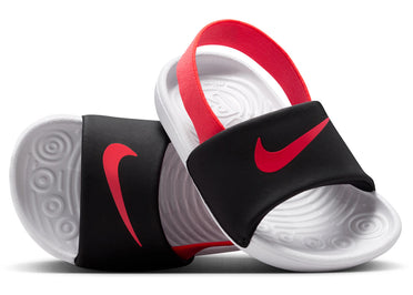 Claquettes Nike Kawa Noir Blanc Rouge Vif (TD)