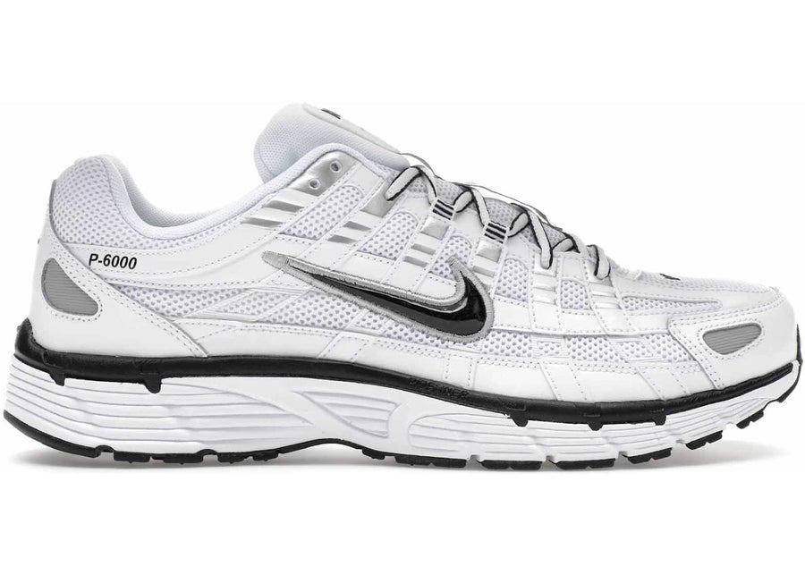 Nike P-6000 Blanc Argent Métallisé Noir