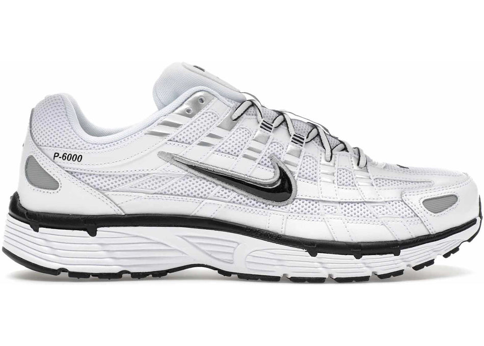 Nike P-6000 White Metallic Silver Black