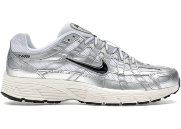 Nike P-6000 White Metallic Silver Flat Silver Black