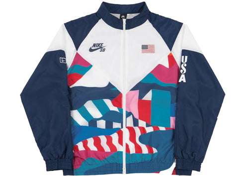 Nike SB x Parra USA Federation Kit Skate Tracksuit (Asia Sizing) Brave Blue/White