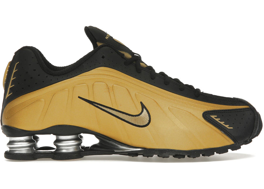 Nike Shox R4 Noir Or Métallisé (Femme)