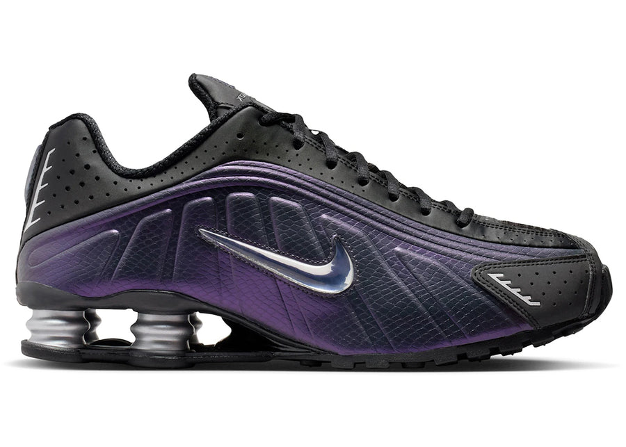 Nike Shox R4 Noir Argent Métallisé Violet Dynastie