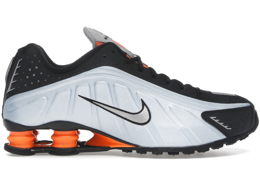 Nike Shox R4 Bleu Teinté Orange Total Noir Argent Métallisé (Femme)