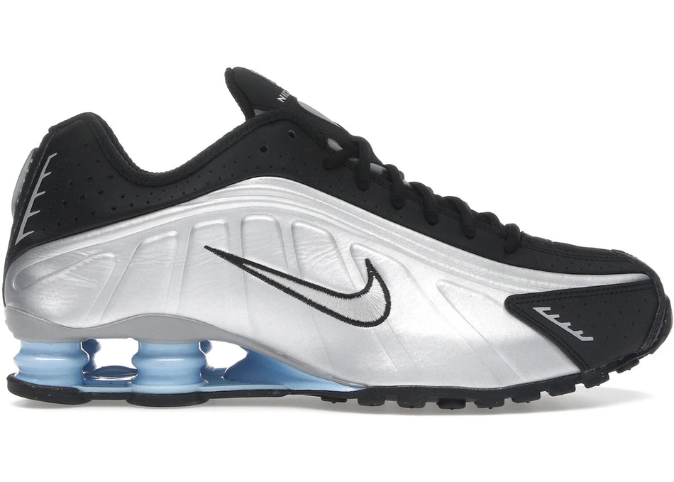 Nike Shox R4 Metallic Silver Black Psychic Blue