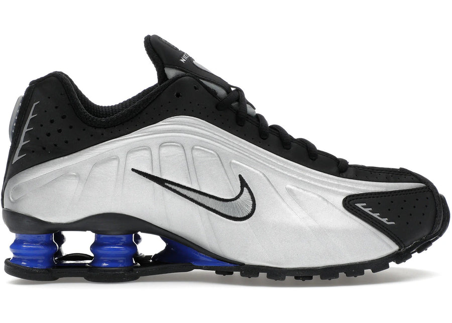 Nike Shox R4 Argent Métallisé Noir Bleu Racer (Femme)