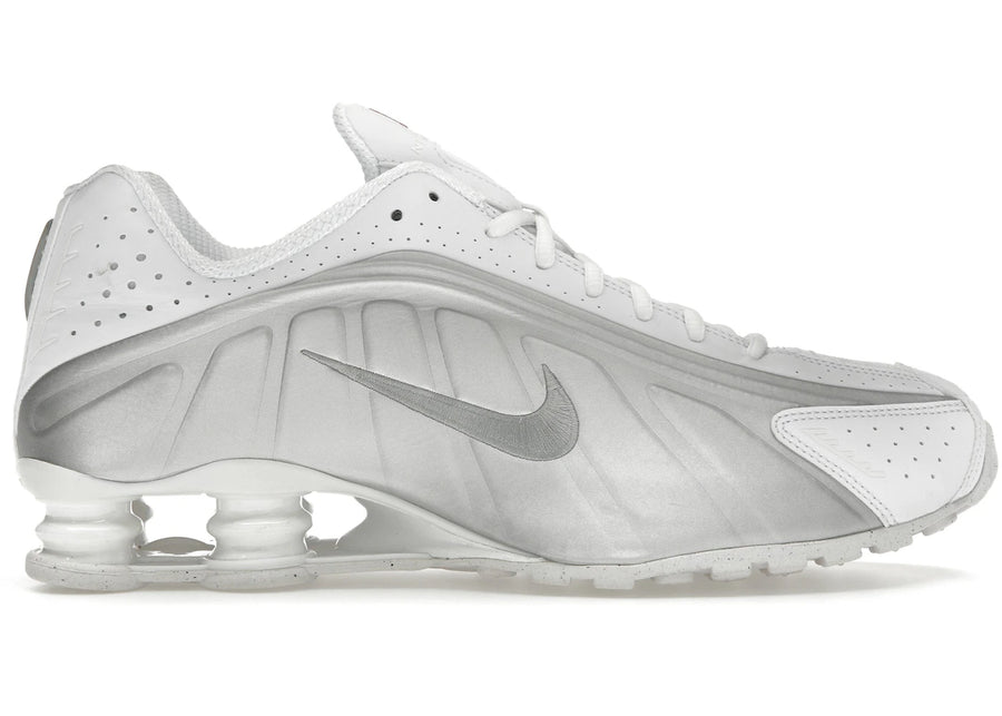 Nike Shox R4 Blanc Cramoisi Vif Argent Métallisé