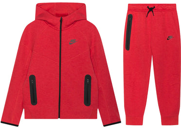 Nike Sportswear Tech Fleece Full-Zip Hoodie & Joggers Set Light University Red Heather/Black/Black