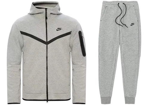 Nike Sportswear Tech Fleece Hoodie & Joggers Set (FW24) Dark Grey Heather/Black