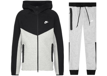 Nike Sportswear Tech Fleece Windrunner Full Zip Hoodie & Joggers Set Dark Grey Heather/Black/White
