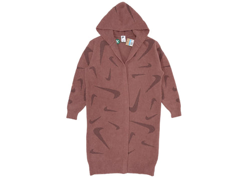 Nike Sportswear Women's Phoenix Cozy Boucle Long Knit Cardigan Mauve