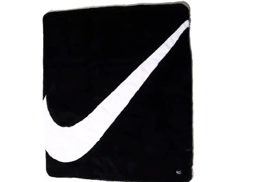 Nike Swoosh Faux Fur Blanket Black White