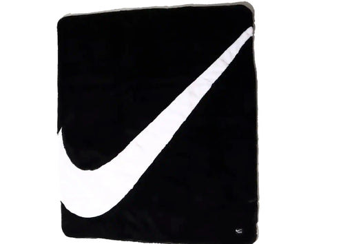 Nike Swoosh Faux Fur Blanket Black White