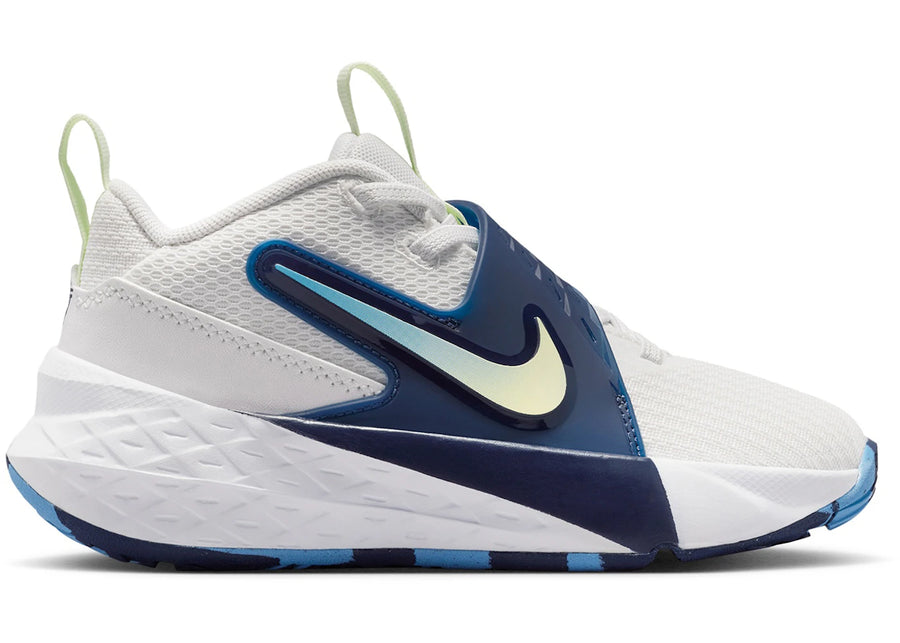 Nike Team Hustle D 12 White Midnight Navy Volt Tint (PS)