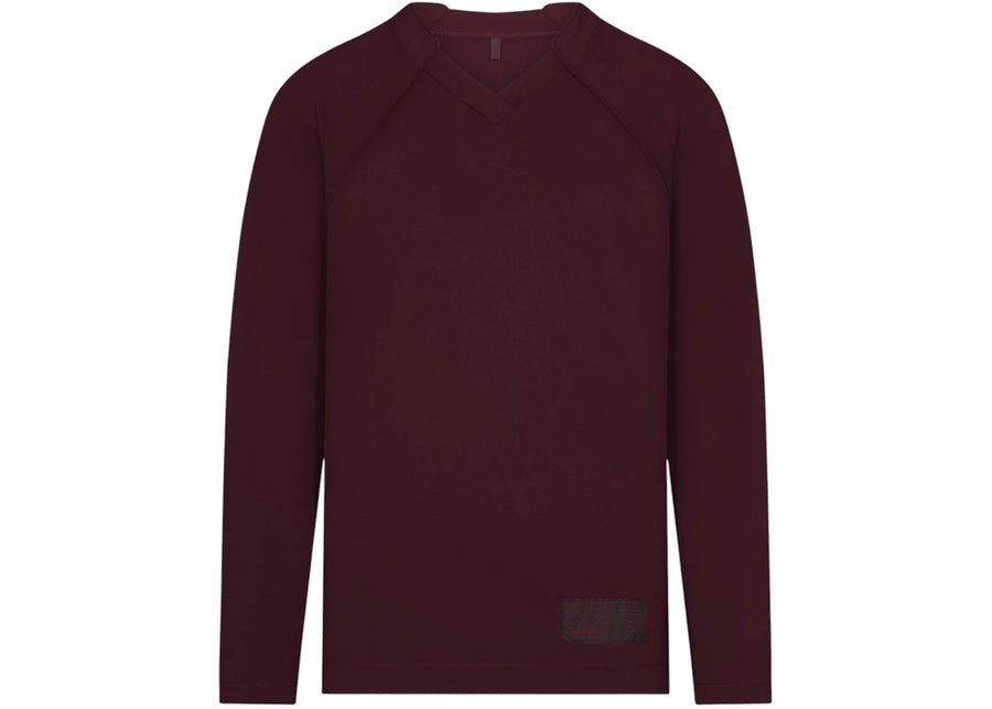Nike x SKIMS Women's Airy V-Neck Oversized Long Sleeve Top Currant