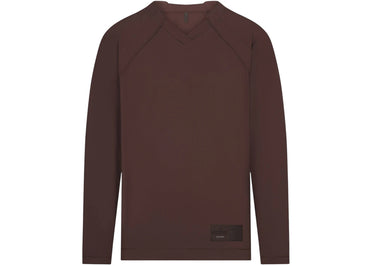 Nike x SKIMS Women's Airy V-Neck Oversized Long Sleeve Top Dark Sepia