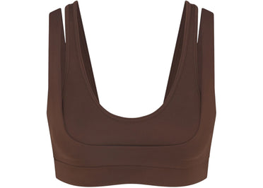 Nike x SKIMS Women's Matte Double Strap Scoop Bra Dark Sepia