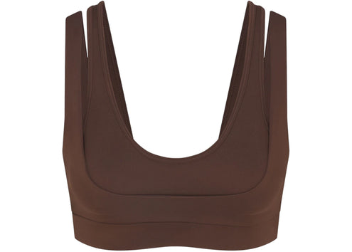 Nike x SKIMS Women's Matte Double Strap Scoop Bra Dark Sepia