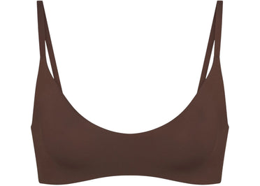 Soutien-gorge Nike x SKIMS pour femme, finition mate, micro-échancrure, couleur sépia foncé