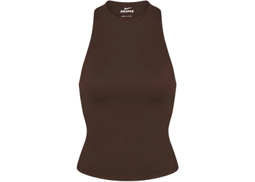 Nike x SKIMS Women's Matte Mock Neck Racer Tank Dark Sepia