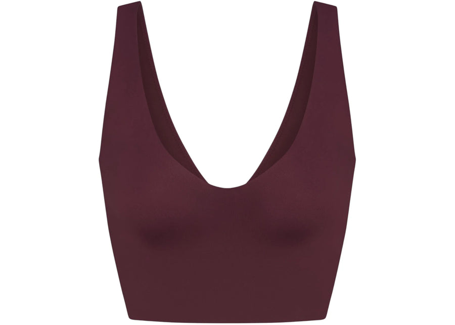Nike x SKIMS Women's Matte V-Neck Bra Top Currant