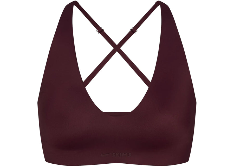 Nike x SKIMS Women's Shine V-Neck Bra Currant
