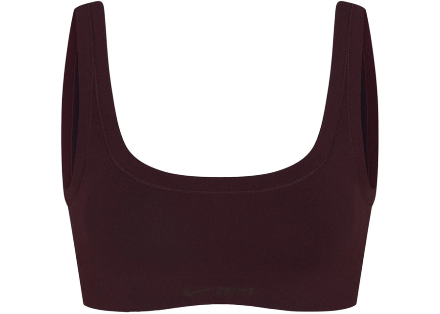 Soutien-gorge Nike x SKIMS Vintage Seamless à col rond pour femme, couleur groseille