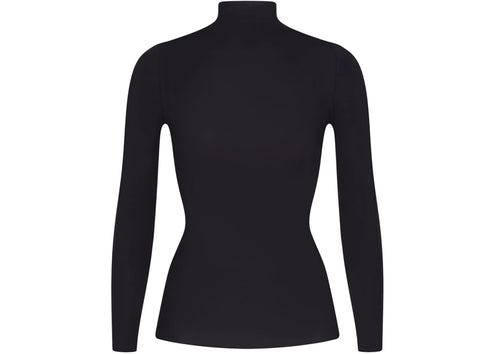 Nike x SKIMS Women's Weightless Layers Mock Neck Long Sleeve Top Obsidian