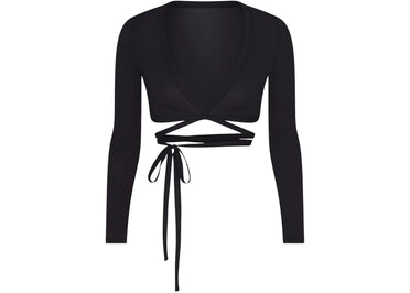 Nike x SKIMS Women's Weightless Layers Wrap Top Obsidian