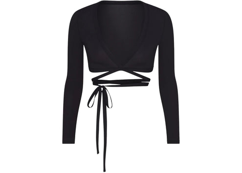 Nike x SKIMS Women's Weightless Layers Wrap Top Obsidian